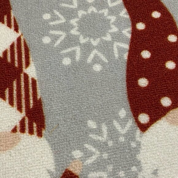 Gnome Snowflake Rug Simply Holiday Christmas Winter Unique Decor Accent Red Gray - Picture 6 of 16